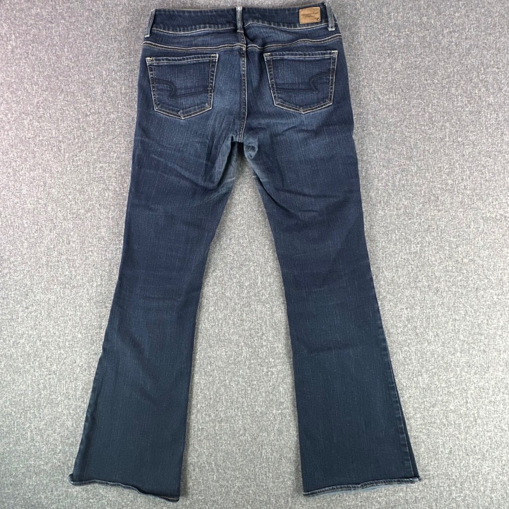American Eagle Jeans Womens 10 Long Artist Dark Wash Super Stretch Flare - Picture 2 of 11